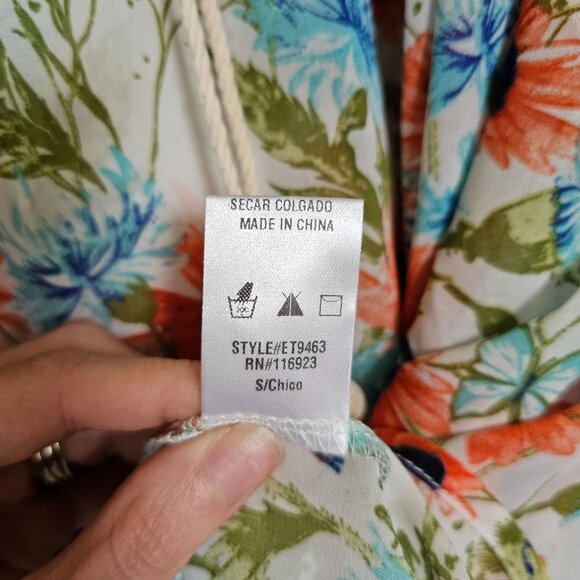 NWT Lil Bees Bohemian Daisy Print Off the Shoulder Bell Sleeve Peasant Top - S - Picture 7 of 9